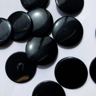 Black glossy flat shank button