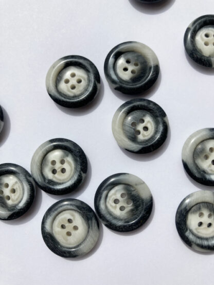 Marl Grey bone effect traditional 4 hole coat button