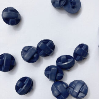 Denim Blue textured vintage plastic shank button