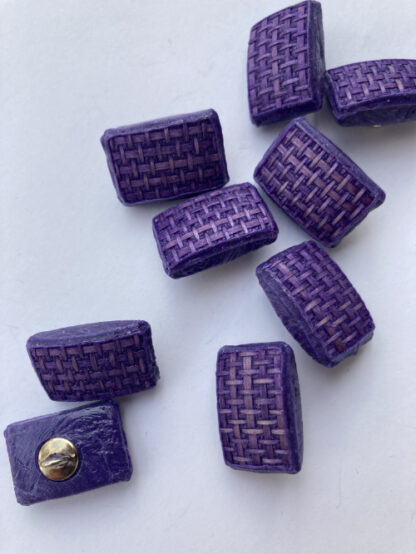 purple raffia effect vintage plastic shank button