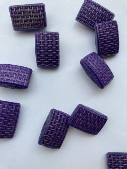 purple raffia effect vintage plastic shank button