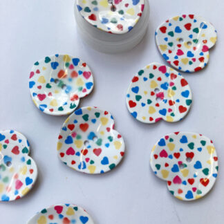 multicolour painted shell button