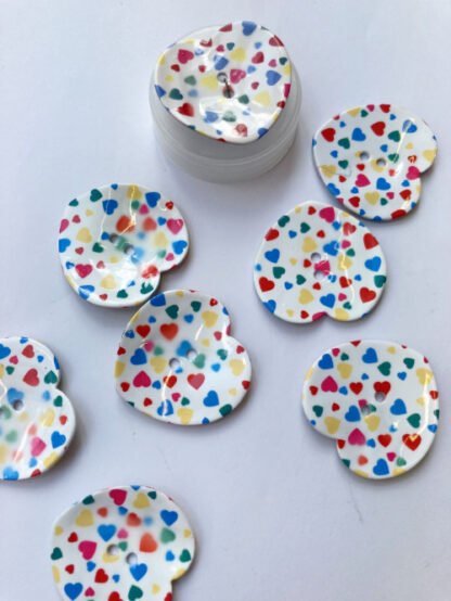 multicolour painted shell button