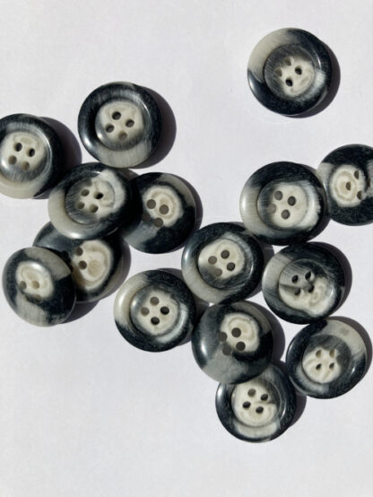 Marl Grey bone effect traditional 4 hole coat button