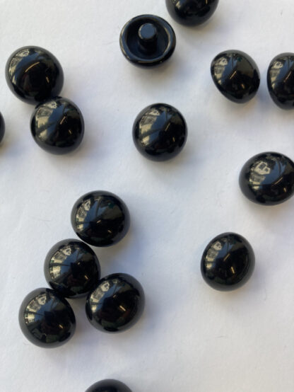 black glossy plastic half ball button