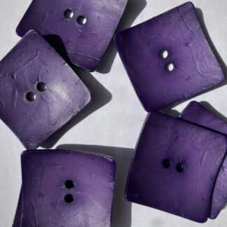 Aubergine Purple square wood effect plastic statement button