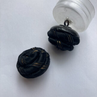 Black and gold textile knot vintage shank button