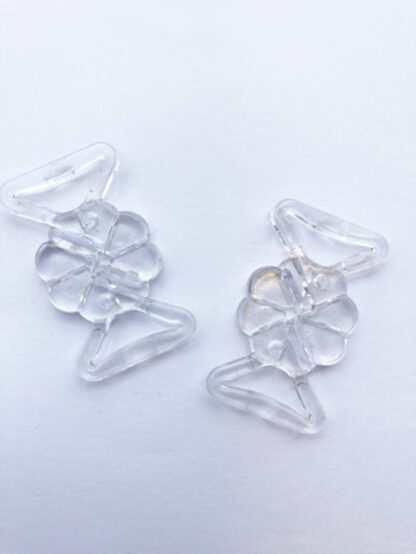 Clear Plastic locking butterfly bikini clasp for 12mm strap