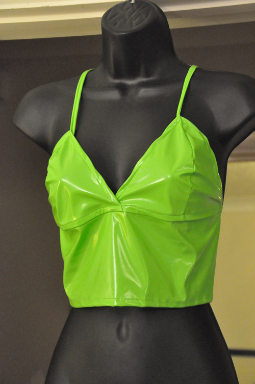 neon green pvc strappy top