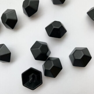 black metal hexagonal 3d shank button