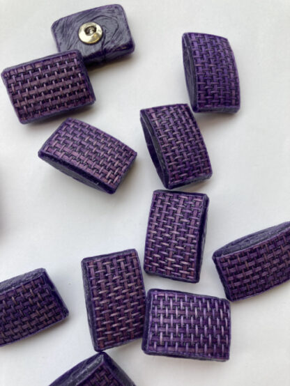 purple raffia effect vintage plastic shank button