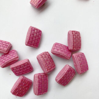 Candy Pink raffia effect vintage plastic shank button