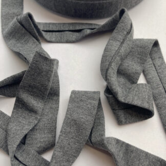 H0065-33 mid grey melange jersey bias binding