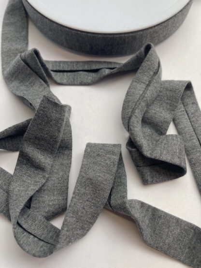 H0065-33 mid grey melange jersey bias binding