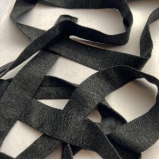 H0065-38 dark grey melange jersey bias binding