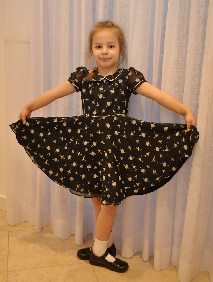 black ballet print dress