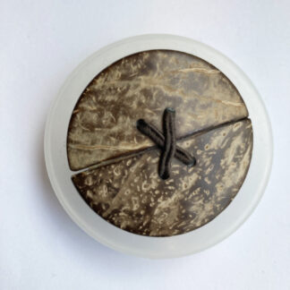 wooden stitched large statement button