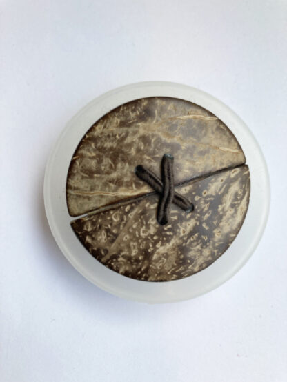 wooden stitched large statement button