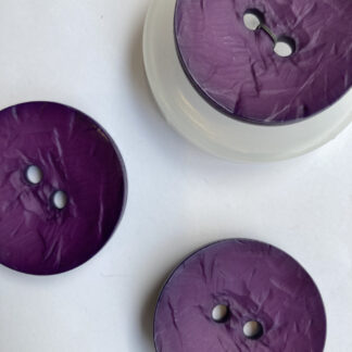 Aubergine purple wood effect plastic large statement button