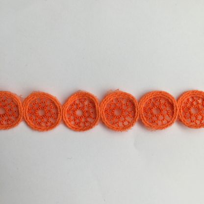 Orange crochet decorative trim