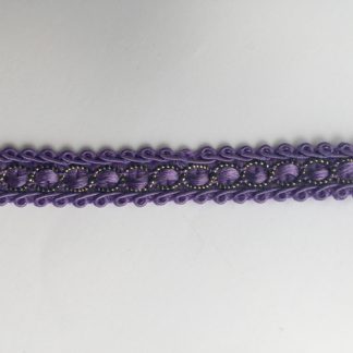 Purple Polyester and Lurex Gimp 16mm Braid