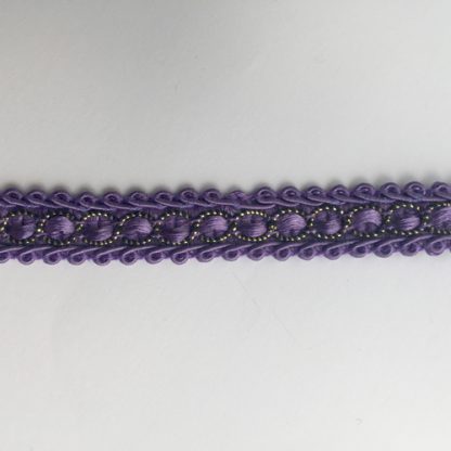 Purple Polyester and Lurex Gimp 16mm Braid