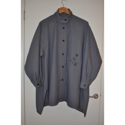 grey wool challis oversized shirt