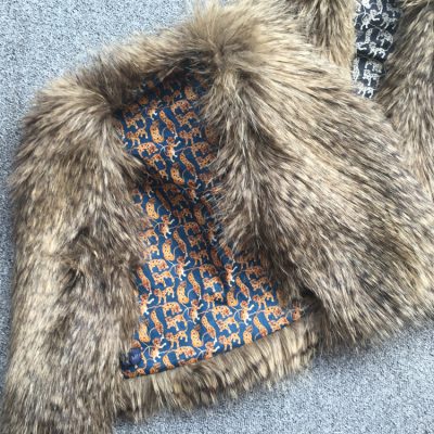 porcupine faux fur gilet with leopard print Liberty tana lawn lining