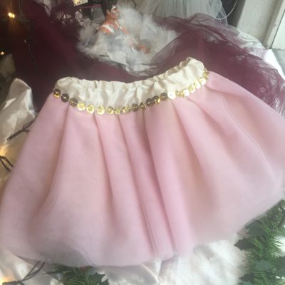 pink tulle tutu with sequins