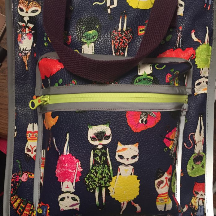 Cat Lady Print Vinyl Rucksack cat lady printed vinyl rucksack