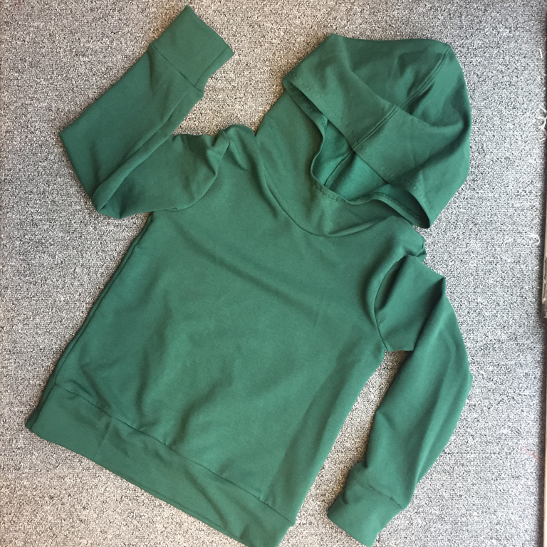 green cotton and modal school jumper