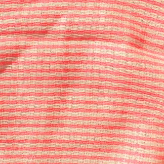 designer neon pink and ivory stripe gauzey wool crepe from LG