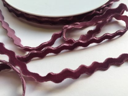 dusky purple velvet rick rack ribbon