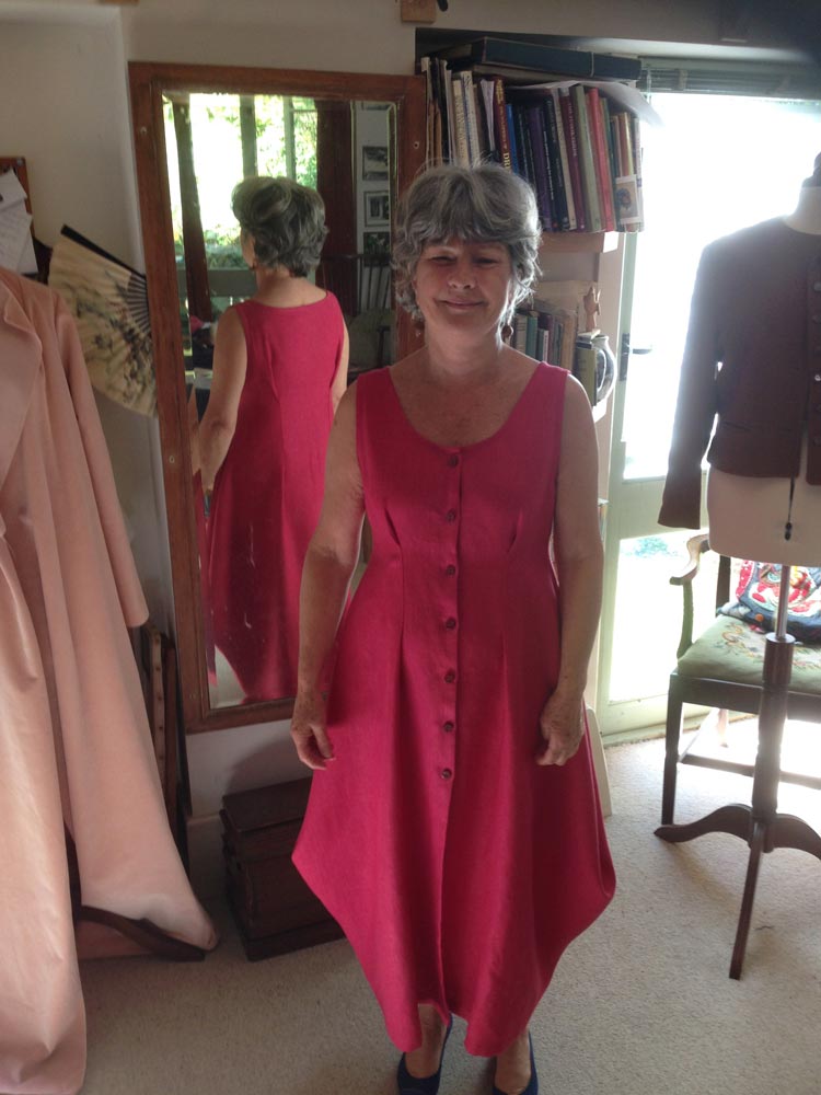 Raspberry Heavy Washed Linen for Mother-of-the-Groom Dress