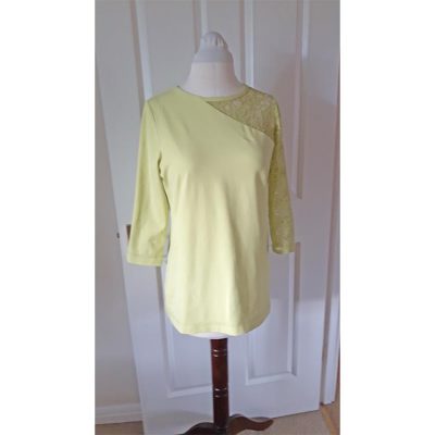 Spring Green Cotton Jersey with inset Lace T-Shirt