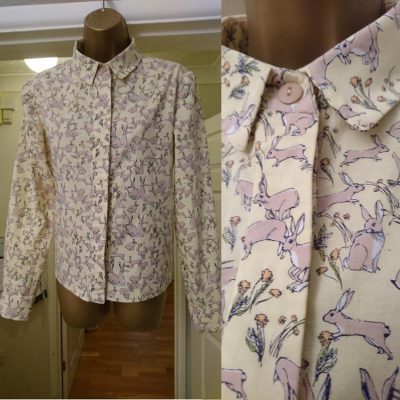 bunny print cotton shirt