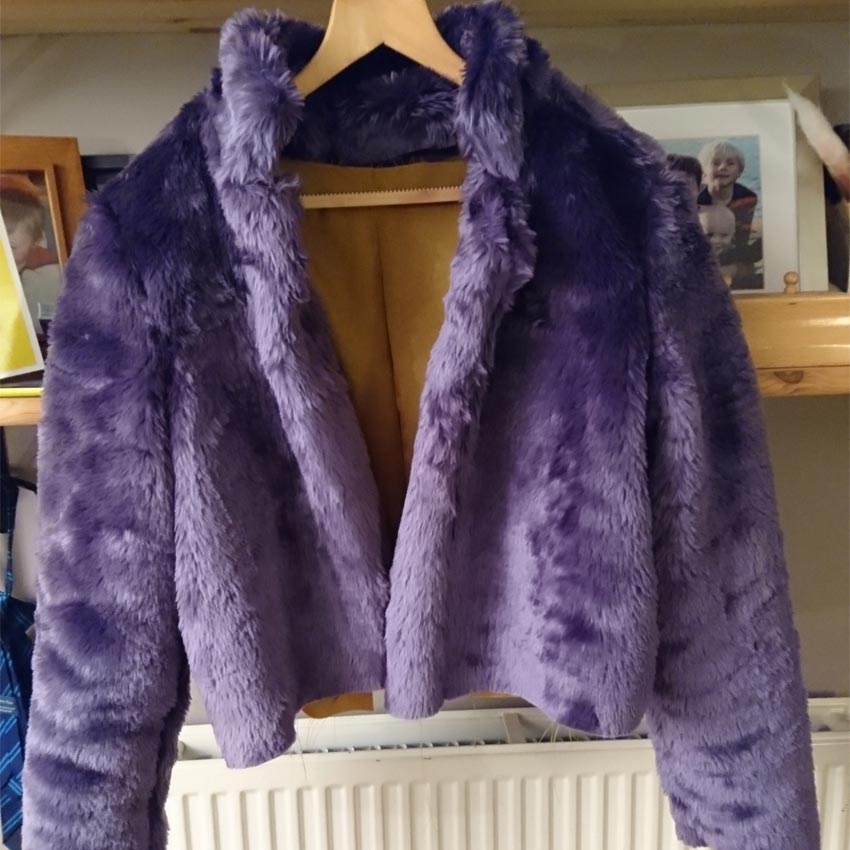 Purple Faux Fur Short Jacket