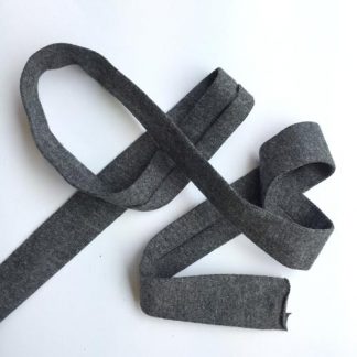 charcoal grey marl cotton jersey bias binding