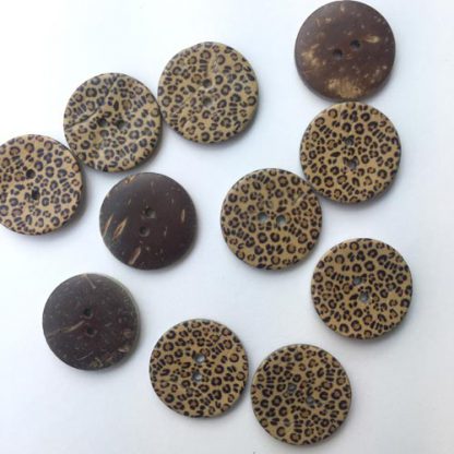 leopard print coconut wood button