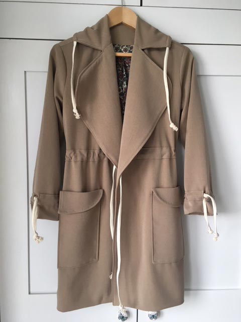 worsted wool trench coat using ready to sew Jack pattern