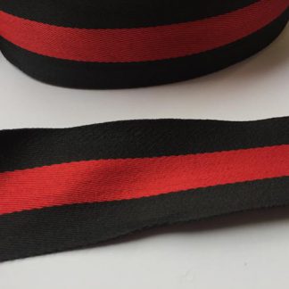 Black and Red silky webbing braid for side seam trouser stripes and more