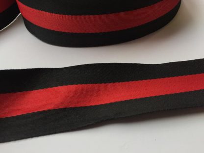 Black and Red silky webbing braid for side seam trouser stripes and more