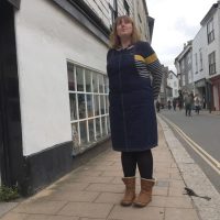 Medium/Heavy Weight Denim Cleo Dungaree Dress denim cleo tilly and the buttons dungaree dress