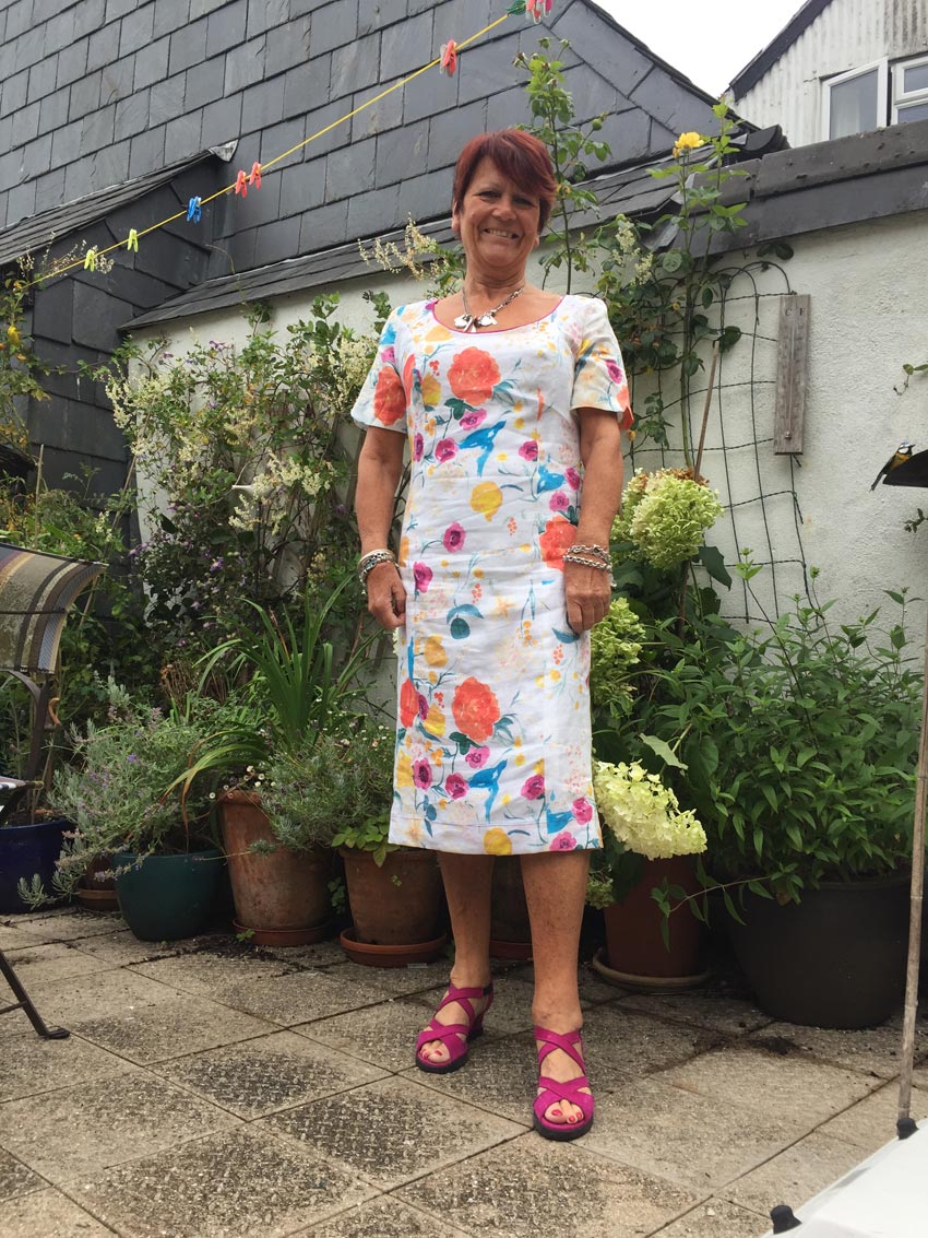 Japanese nani IRO printed linen shift dress