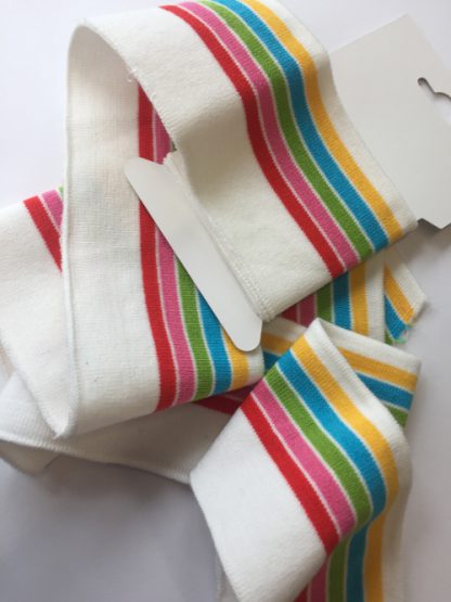 rainbow stripe cotton elasticated cuffing