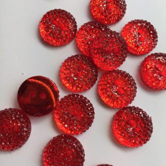 red jelly effect sparkle plastic 2 hole button