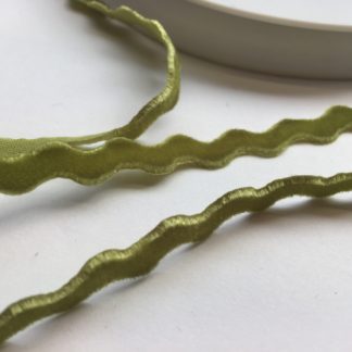 Avocado Green velvet rick rack ribbon