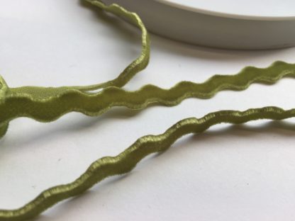 Avocado Green velvet rick rack ribbon