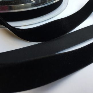 black high density polyester velvet trim 16mm wide