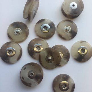 Taupe and cream faux horn snap fastener popper